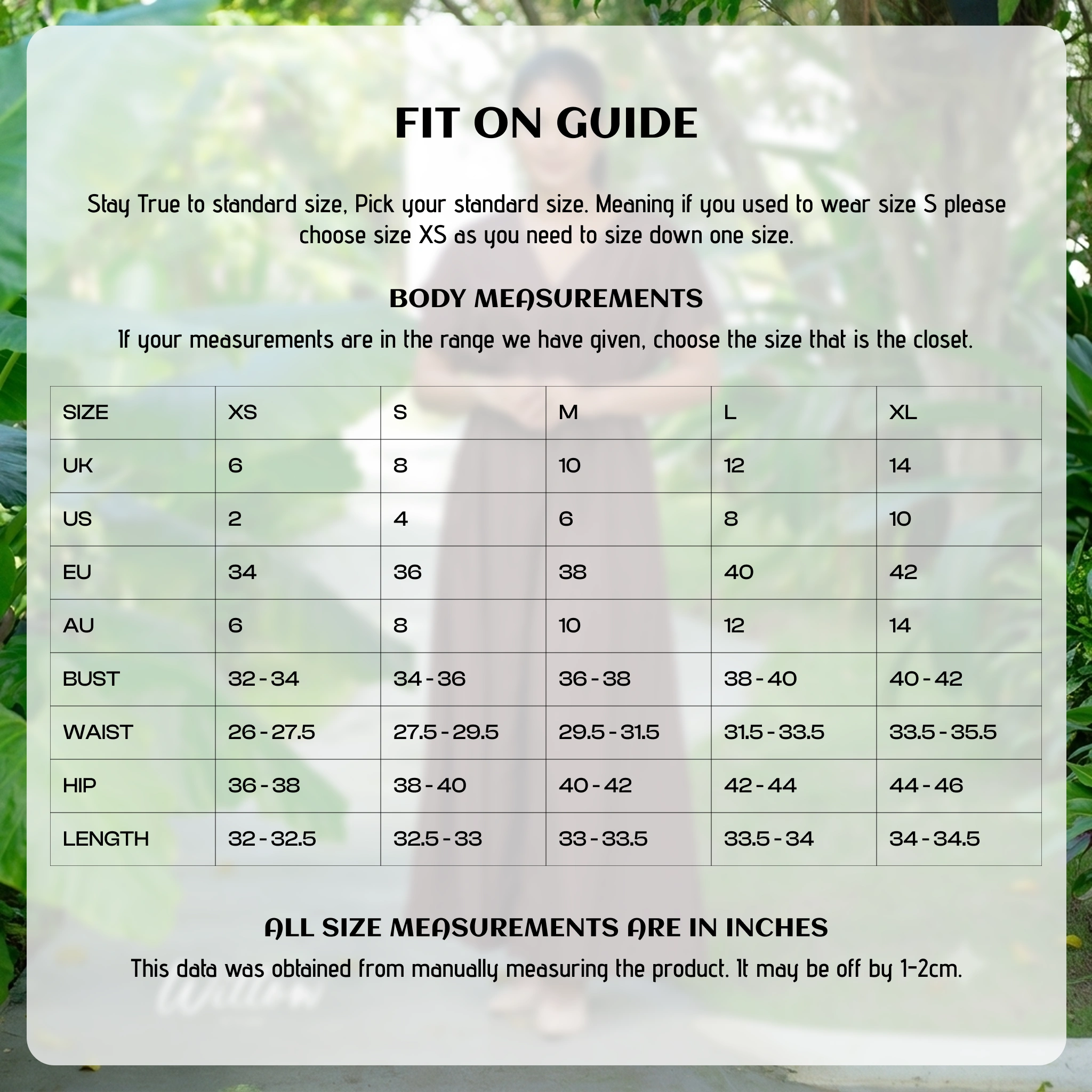 Size chart
