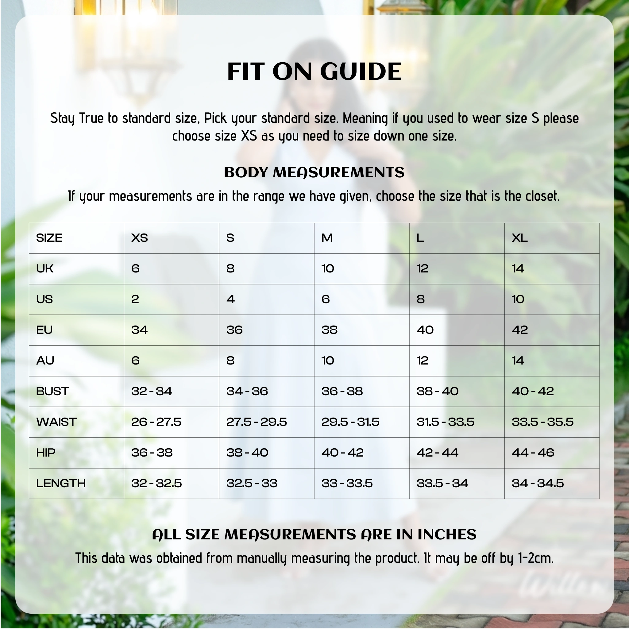 Size chart