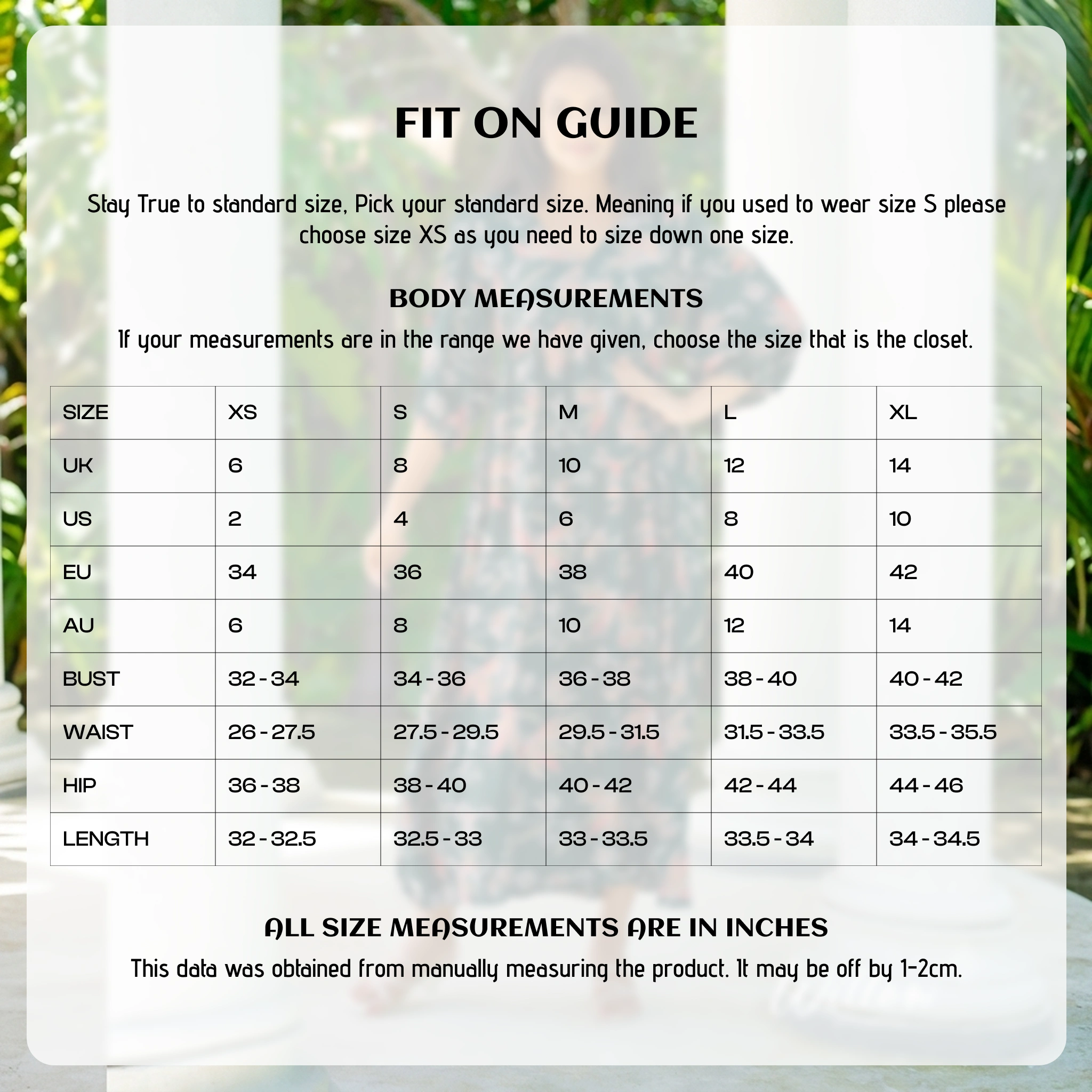 Size chart
