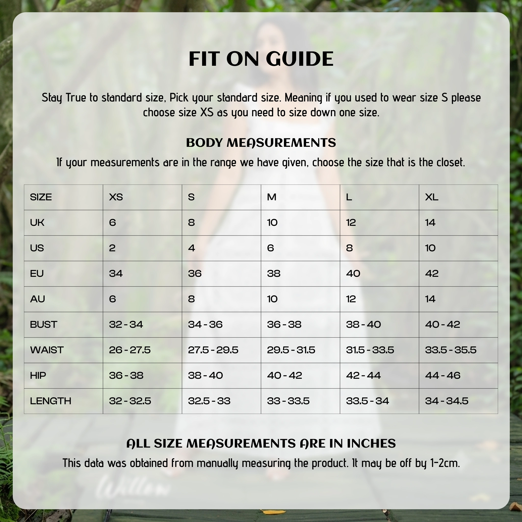 Size chart